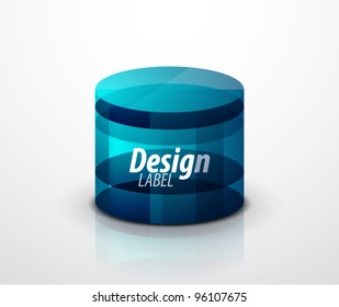 Glass Cylinder Icon. Vector Eps10 Object