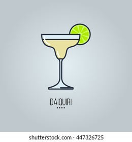 Glass Of Daiquiri Cocktail Vector Icon