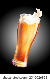 glass of dark beer with foam