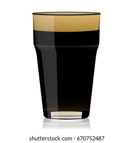 A glass of dark beer isolate on white background.(EPS10 art vector)