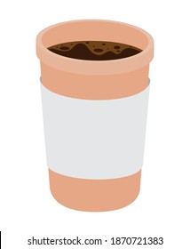glass of dark coffee over white backgorund vector illustration design