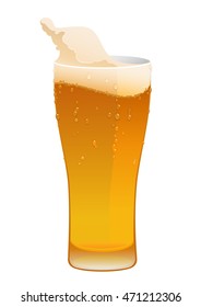 glass of delicious fresh cold beer isolated