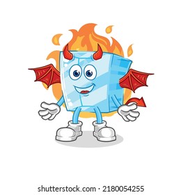 the glass demon with wings character. cartoon mascot vector