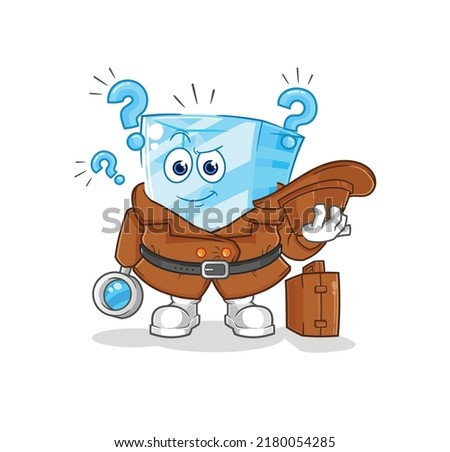 the glass detective vector. cartoon character