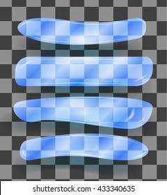 glass dice, with the height, reflections and shadows. Various forms of dice
