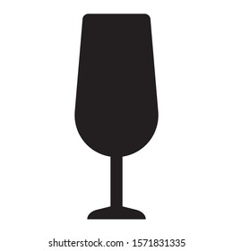 Glass for different alcohol drinks. Black silhouette isolated on white background EPS Vector