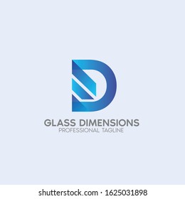 glass dimensions vector logo design template