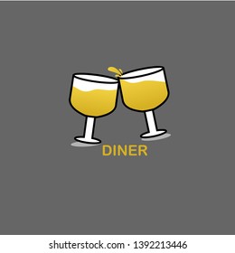 glass diner logo design template