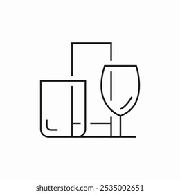 Vector de signo de icono de plato de vidrio