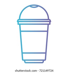 glass disposable for hot drinks gradient color silhouette from blue to purple vector illustration