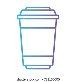 glass disposable for hot drinks with lid gradient color silhouette from blue to purple vector illustration