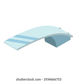 Glass Diving Board Icon. Isometric Of Glass Diving Board Vector Icon For Web Design Isolated On White Background