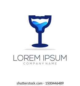 glass dolphin logo design vector abstract