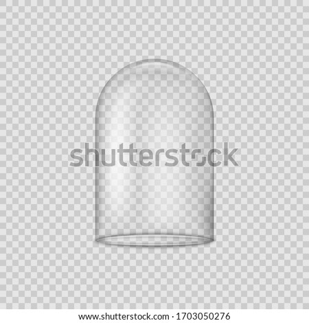 Glass dome isolated on transparent background. Vector illustration. Eps 10.