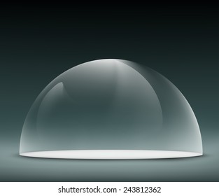 glass dome on a dark background