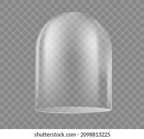 Glaskuppel auf rundem Hintergrund. Vektorgrafik
