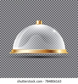 Glass Dome on Transparent Background. Vector Illustration. Empty Mock-up.