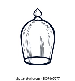 Glass Domes hand drawn Isolated vector illustration. Universal templates for invitation or packaging. Engraving