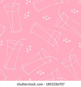 a glass of doodle juice seamless pattern. hand drawn of a glass of doodle juice isolated on a white background. Vector illustration sticker, icon, design element