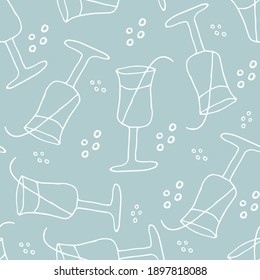 a glass of doodle juice seamless pattern. Vector illustration sticker, icon, design element