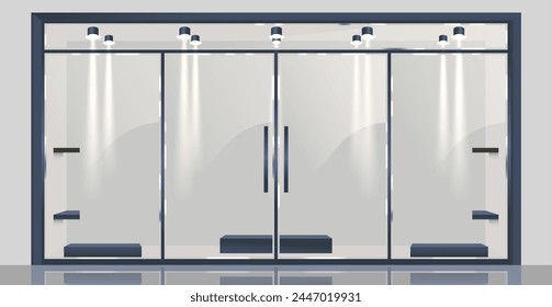 La Puerta De Cristal, Fachada De Un Edificio De Tiendas U Oficinas, Proporciona Visibilidad Y Acceso Al Tiempo Que Permite La Luz Natural
