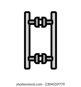 glass door hardware hardware furniture fitting color icon vector. glass door hardware hardware furniture fitting sign. isolated symbol illustration