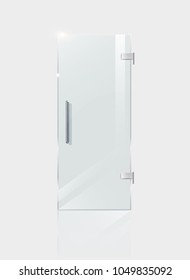 Glass Door Isolated On Grey Background. Vector Illustration EPS 10