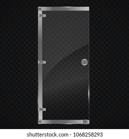 Glass door isolated on transparent background. Vector illustration