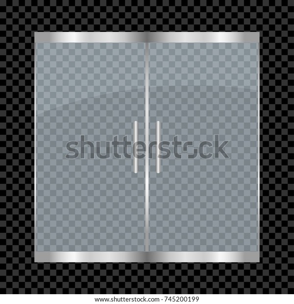 Glass Door Isolated On Transparent Background Stock