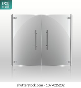 Glass door isolated on white background. Vector illustration