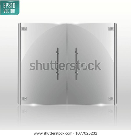 Glass door isolated on white background. Vector illustration