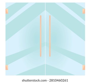Glass door isolated. vector illustration