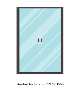 Glass door vector. free space for text. wallpaper. background.