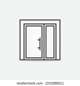 Glass Door vector thin line concept icon or symbol