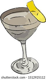 Glass drawing, illustration, vector on white background.