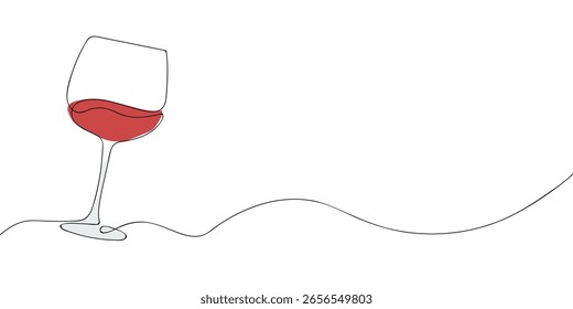 A glass drawing in one line. Glass vector icon. Vector illustration