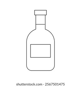 Glass drink bottle icon drawing