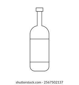 Glass drink bottle icon drawing