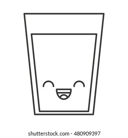 glass drink comic kawaii style vector illustration design