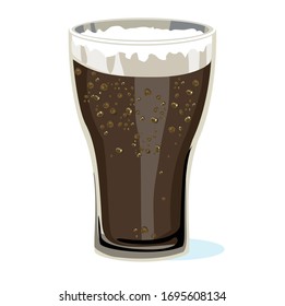  glass of drink dark beer foam juice stay hydrated fluid isolated on white background