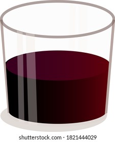 A glass with a drink. Glassware.