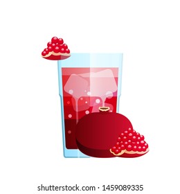  Glass with Drink and Ice Pieces.  Bubbles, Summer Holidays. Isolated on a white background
