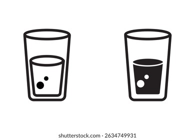 Glass drink icon set. vector illustration
