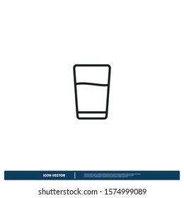 glass drink icon vector logo template design element