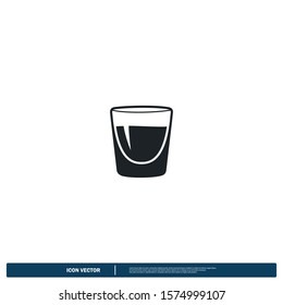 glass drink icon vector logo template design element