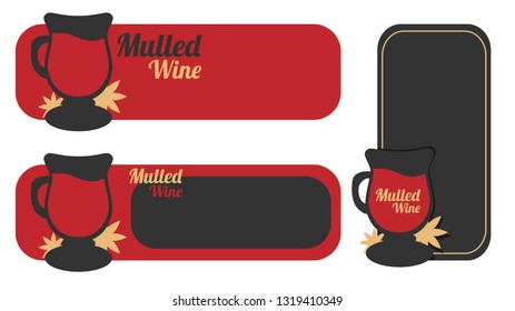 A glass of drink Mulled wine. Template. Vector illustration