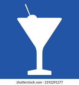 Glass Drink Olive Martini Alcohol Stick Cocktail Blue Vector