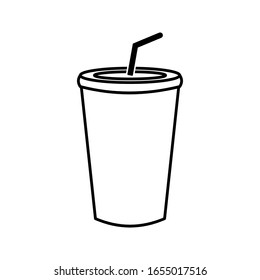 vaso de agua de plástico. ilustración vectorial de icono en fondo blanco