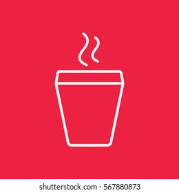 glass drink paper plastic coffee cup with steam line icon