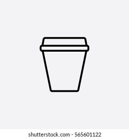 glass drink paper plastic cola coffee cup line icon